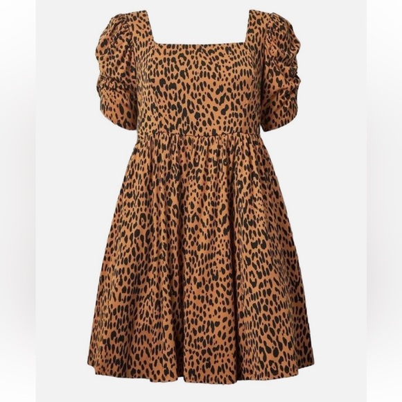 NWT Betsey Johnson x Torrid Mini Puff Sleeve Skater Dress Animal Print Size 3X - Picture 3 of 10